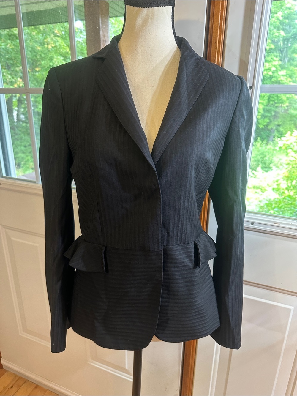 Marlowe Classic Black Peplum Women's Wool Blazer